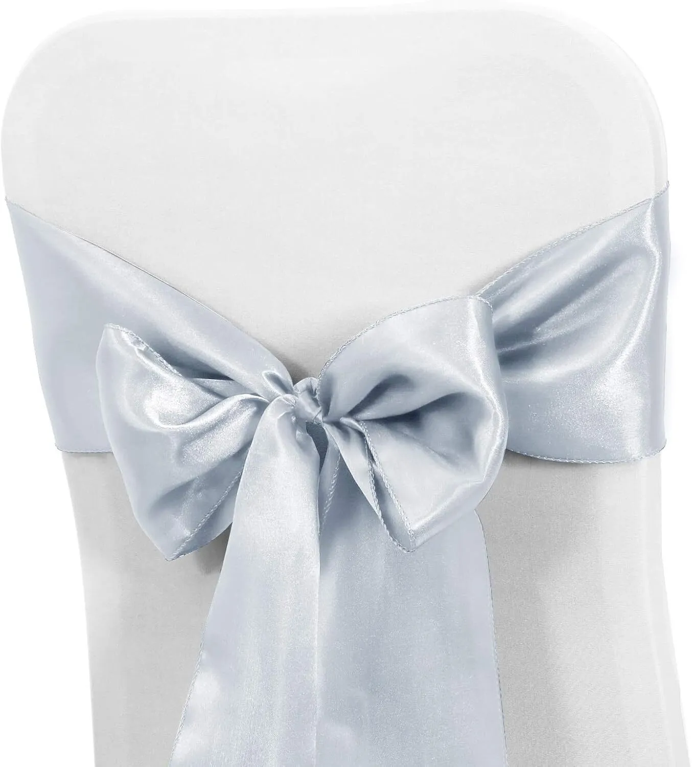 Silver Satin Chair Sash