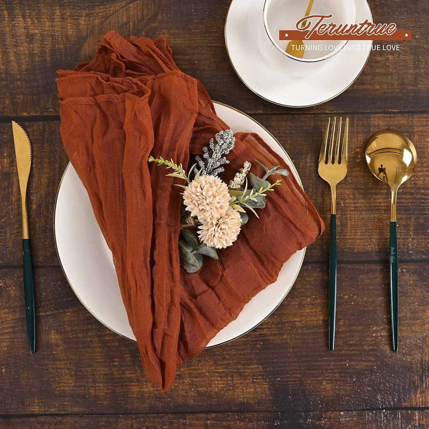 20" x 20" Terracotta Cheesecloth Napkin