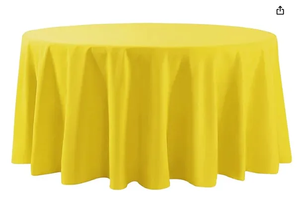 108" Yellow Round Polyester Tablecloth