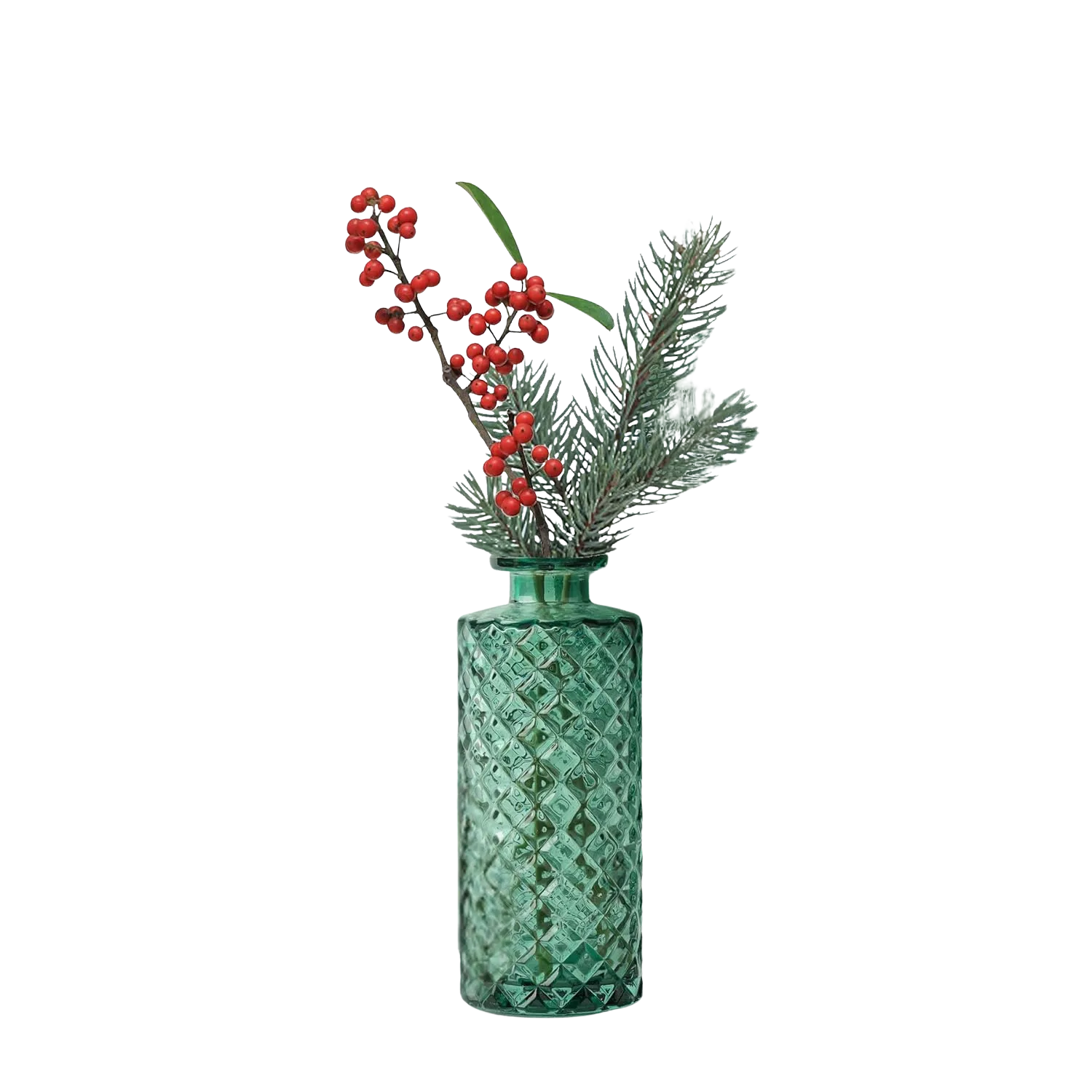 Green Glass Bud Vase