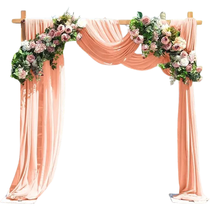 20' Peach Sheer Backdrop Drape