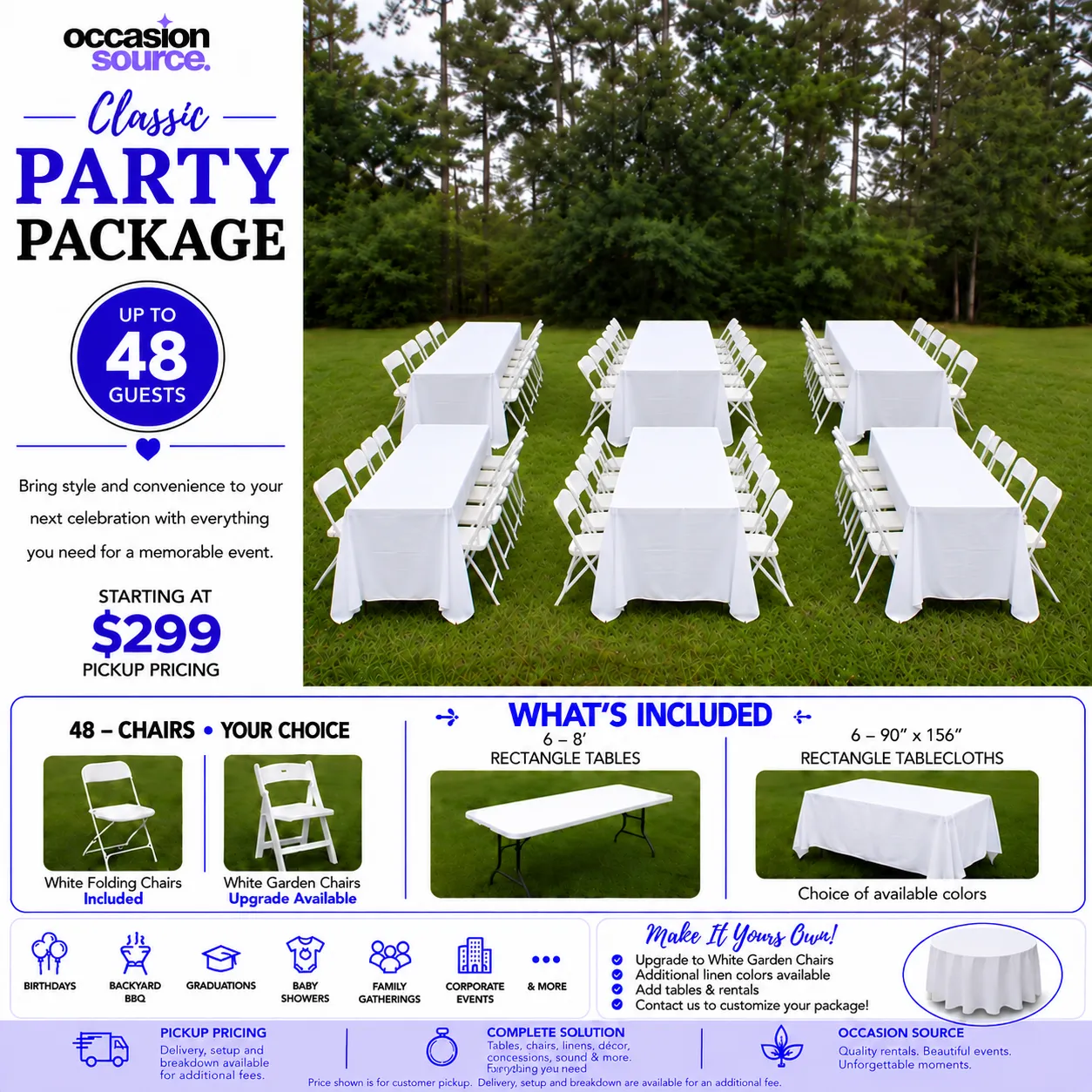 Classic Party Package – up to 48 Guests