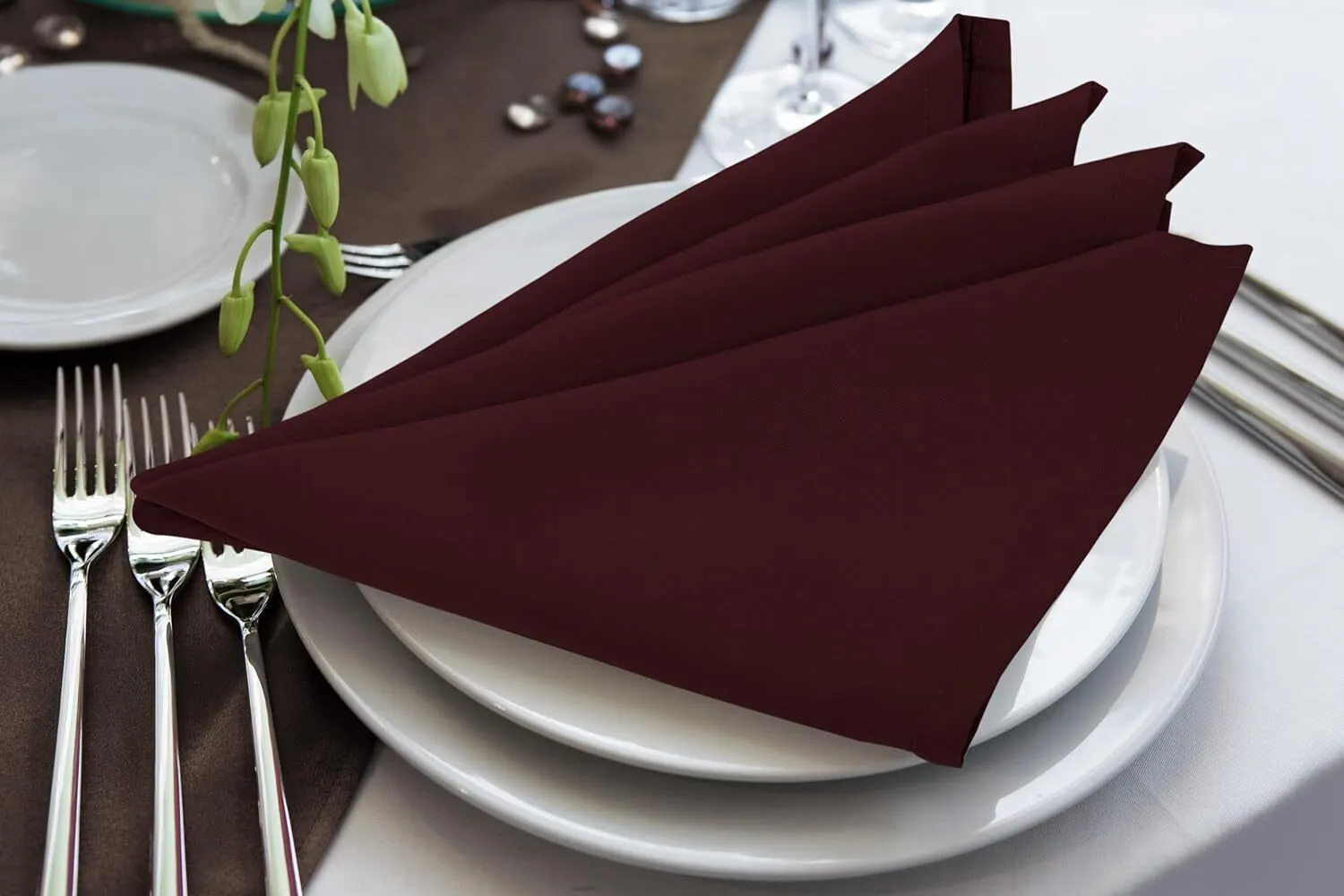 18" x 18" Burgundy Polyester Napkin