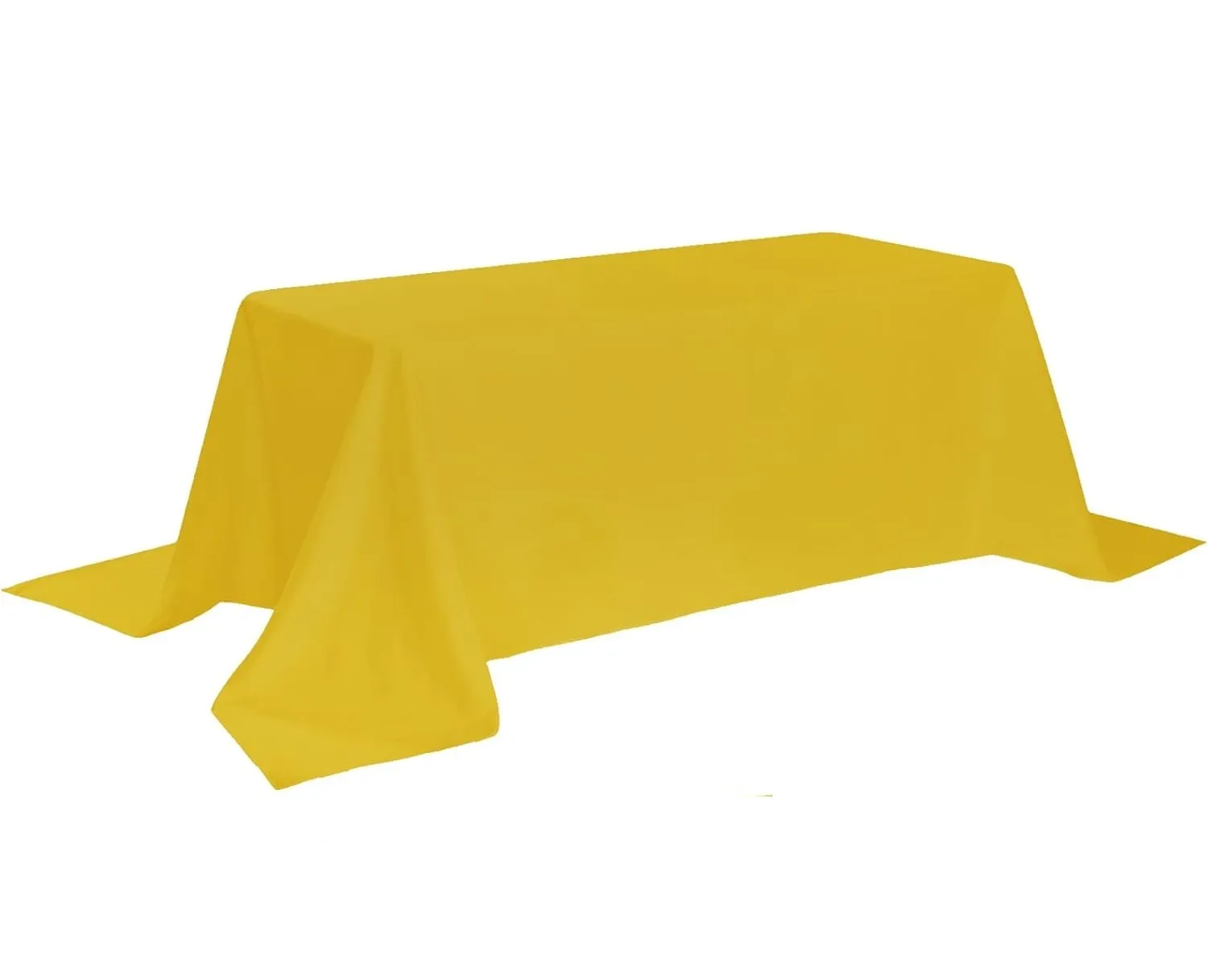 90" x 132" Yellow Rectangle Polyester Tablecloth