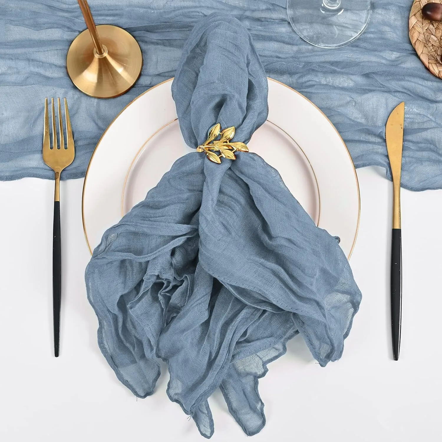 20" x 20" Dusty Blue Cheesecloth Napkin