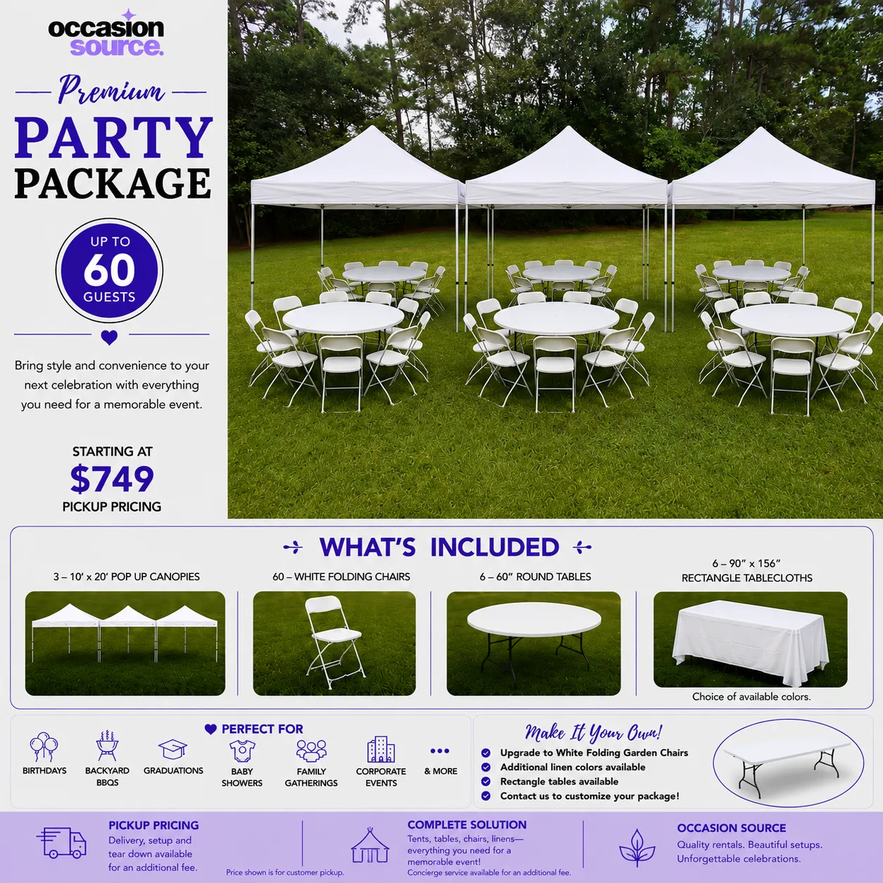 Prestige Party Package – up to 60 Guests