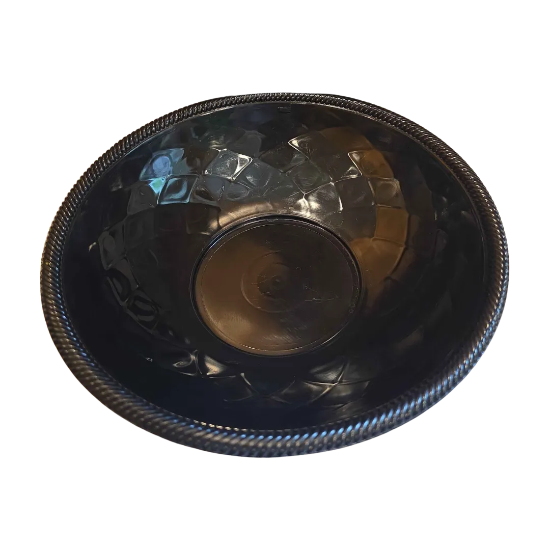 9″ Black Lattice Patterned Serving Bowl