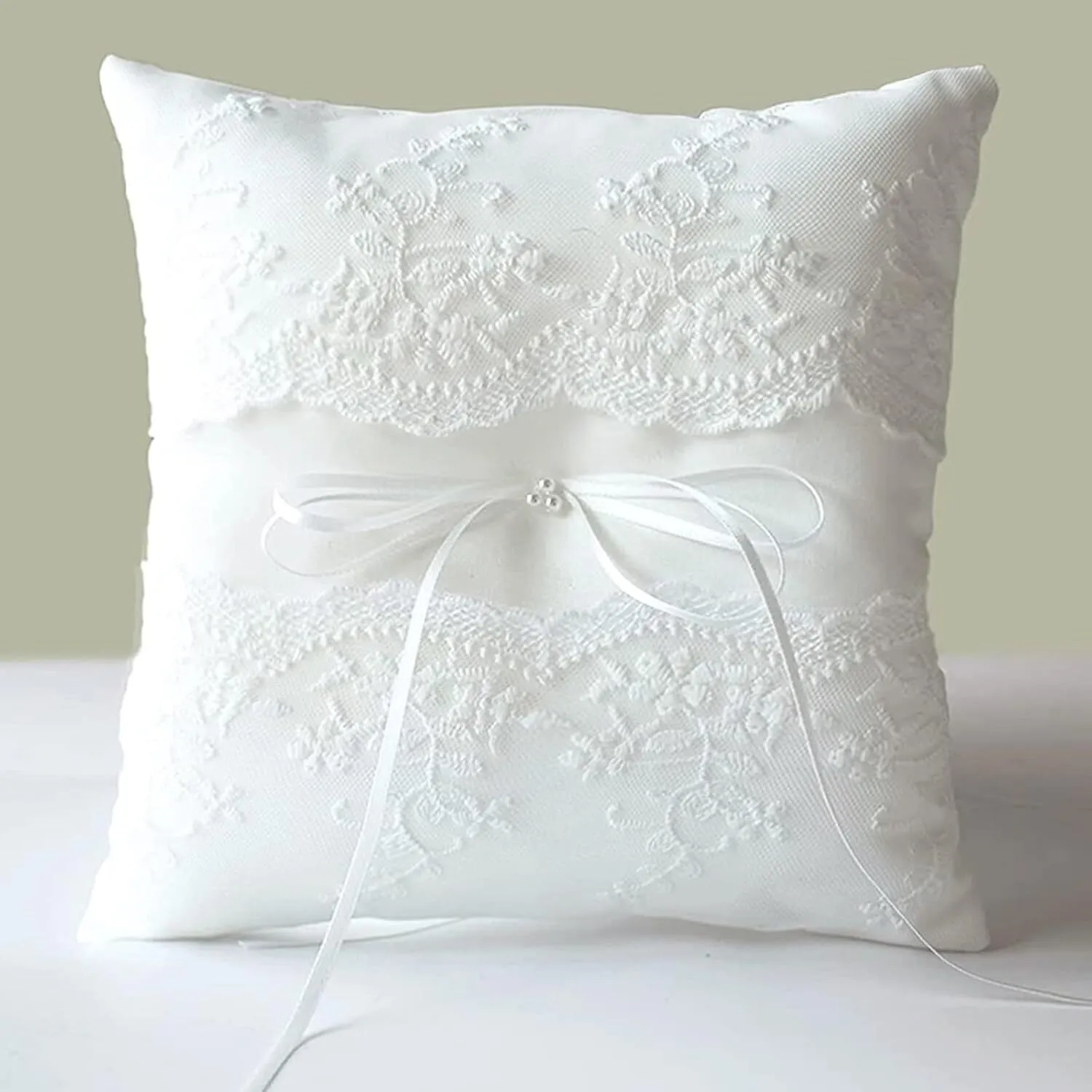 Ivory Ring Bearer Pillow