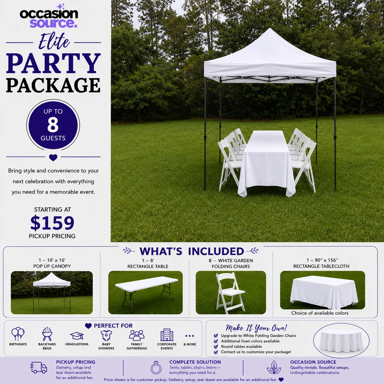 Elite Party Package – up to 8 Guests