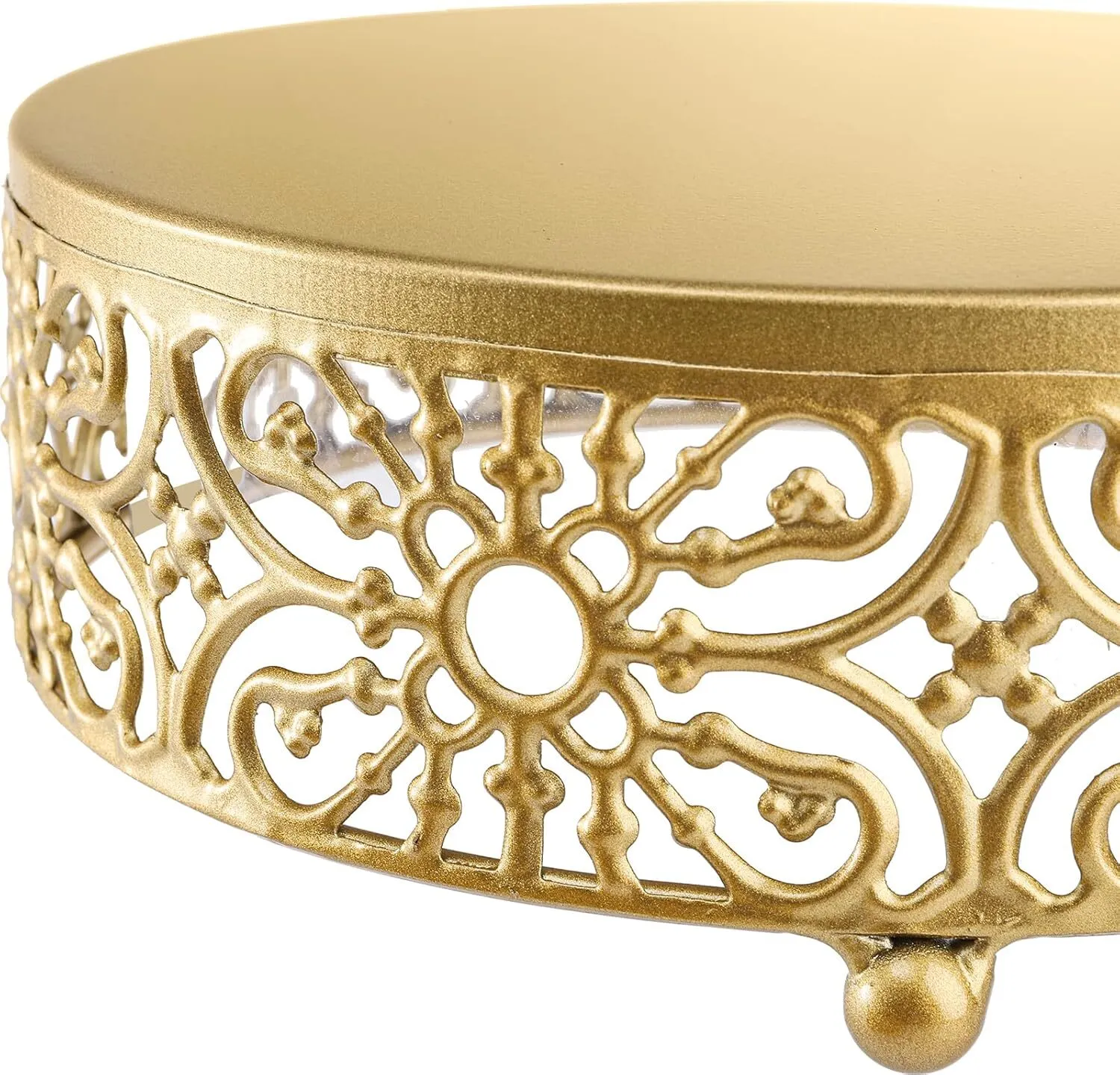 12" Gold Round Metal Cake Stand