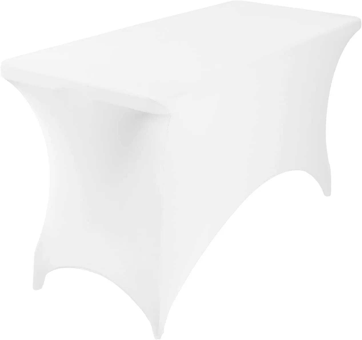 4 ft White Rectangle Spandex Tablecloth