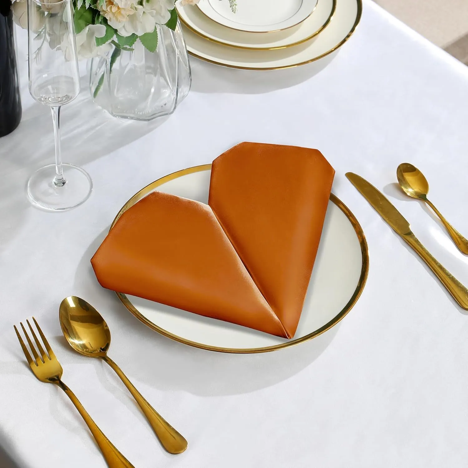 17" x 17" Terracotta Satin Napkin