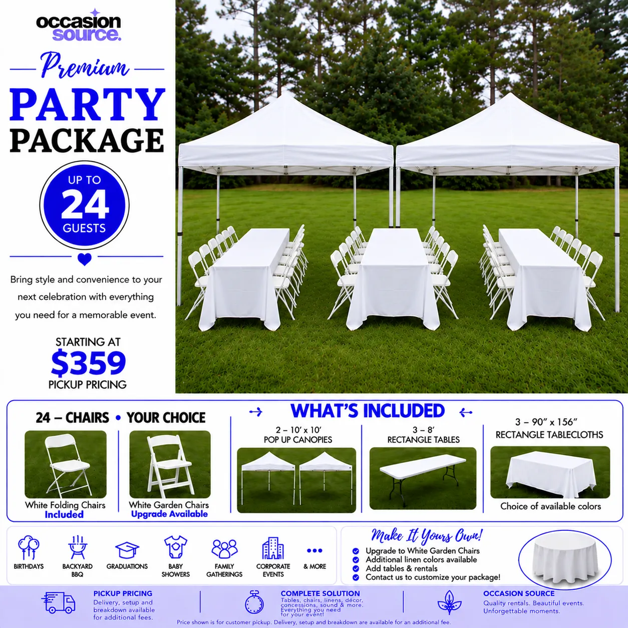 Premium Party Package – up to 24 Guests