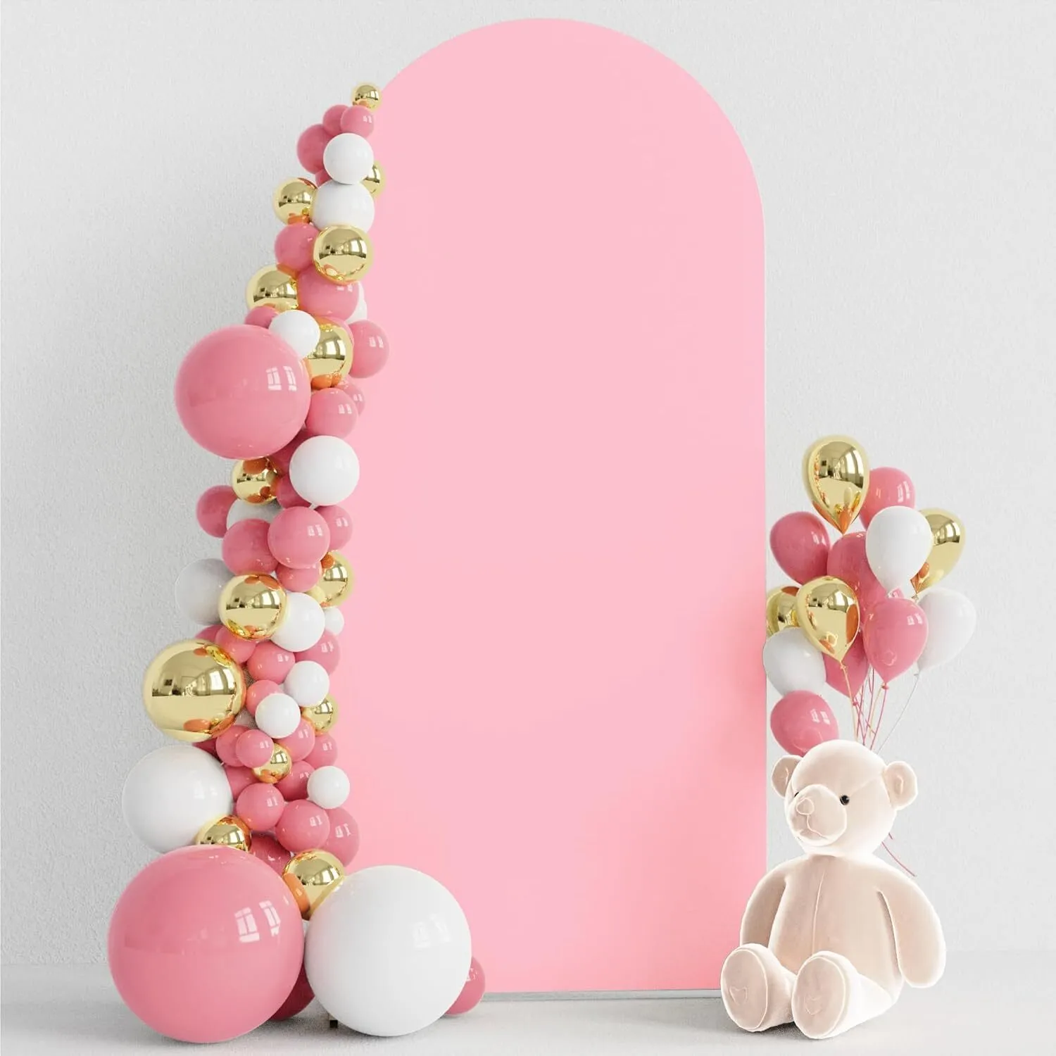 6 ft Pink Spandex Arch Backdrop Cover