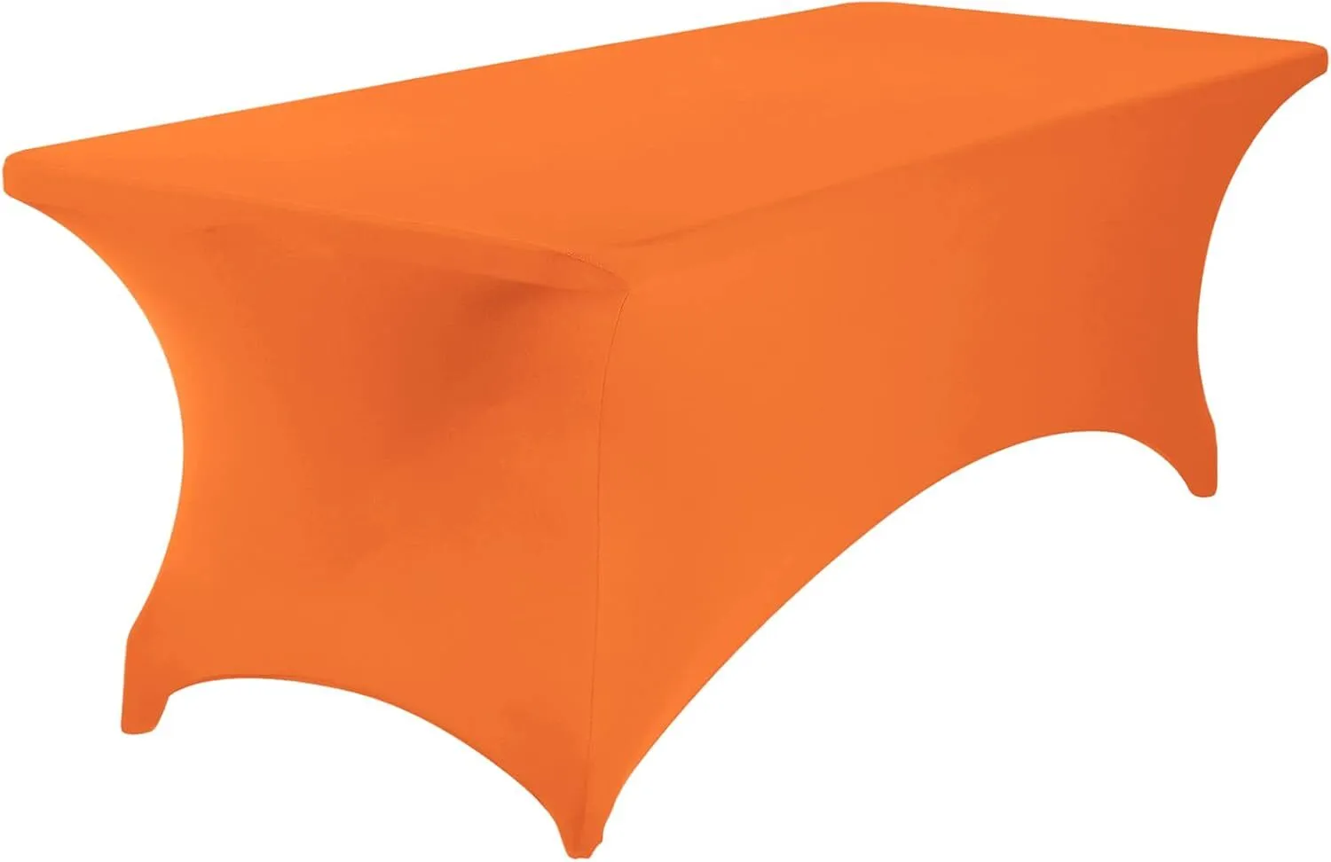 8 ft Orange Rectangle Spandex Tablecloth
