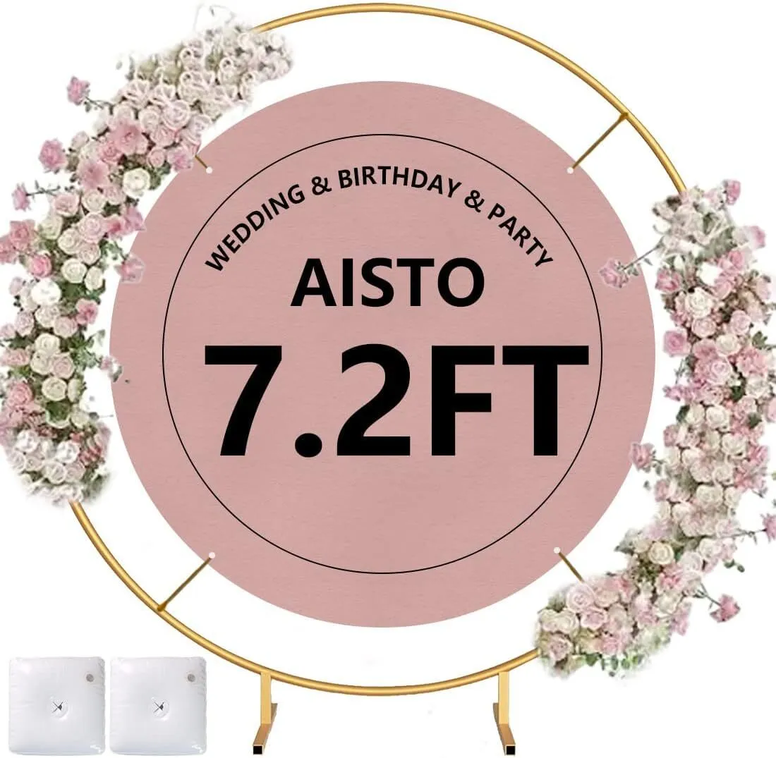 7.2 FT Gold Round Arch Backdrop Stand