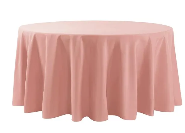 108" Dusty Pink Round Polyester Tablecloth