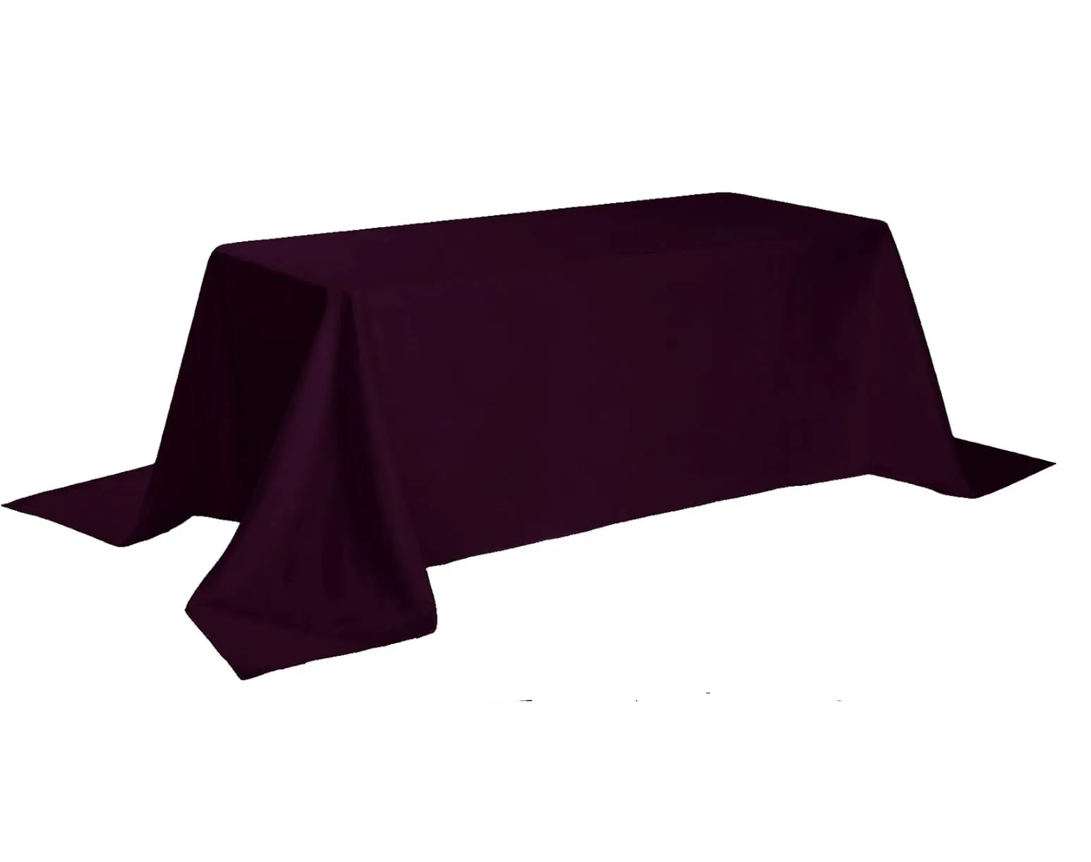 90" x 132" Eggplant Rectangle Polyester Tablecloth