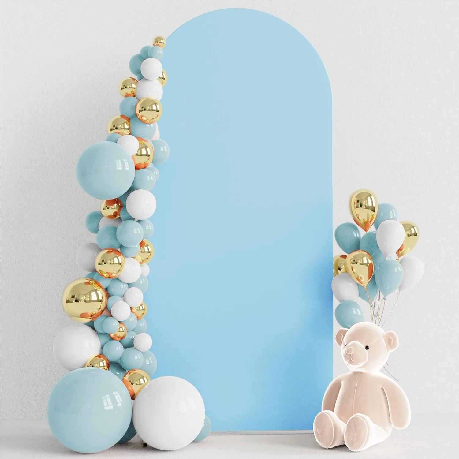 6 ft Dusty Blue Spandex Arch Backdrop Cover