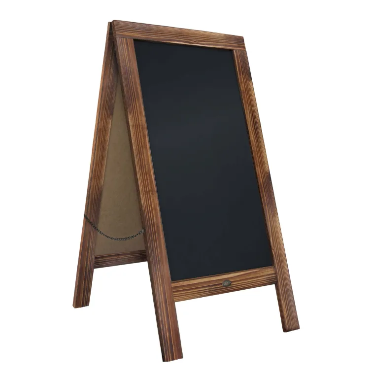 Double-Sided Chalkboard Sign with Wood Trim