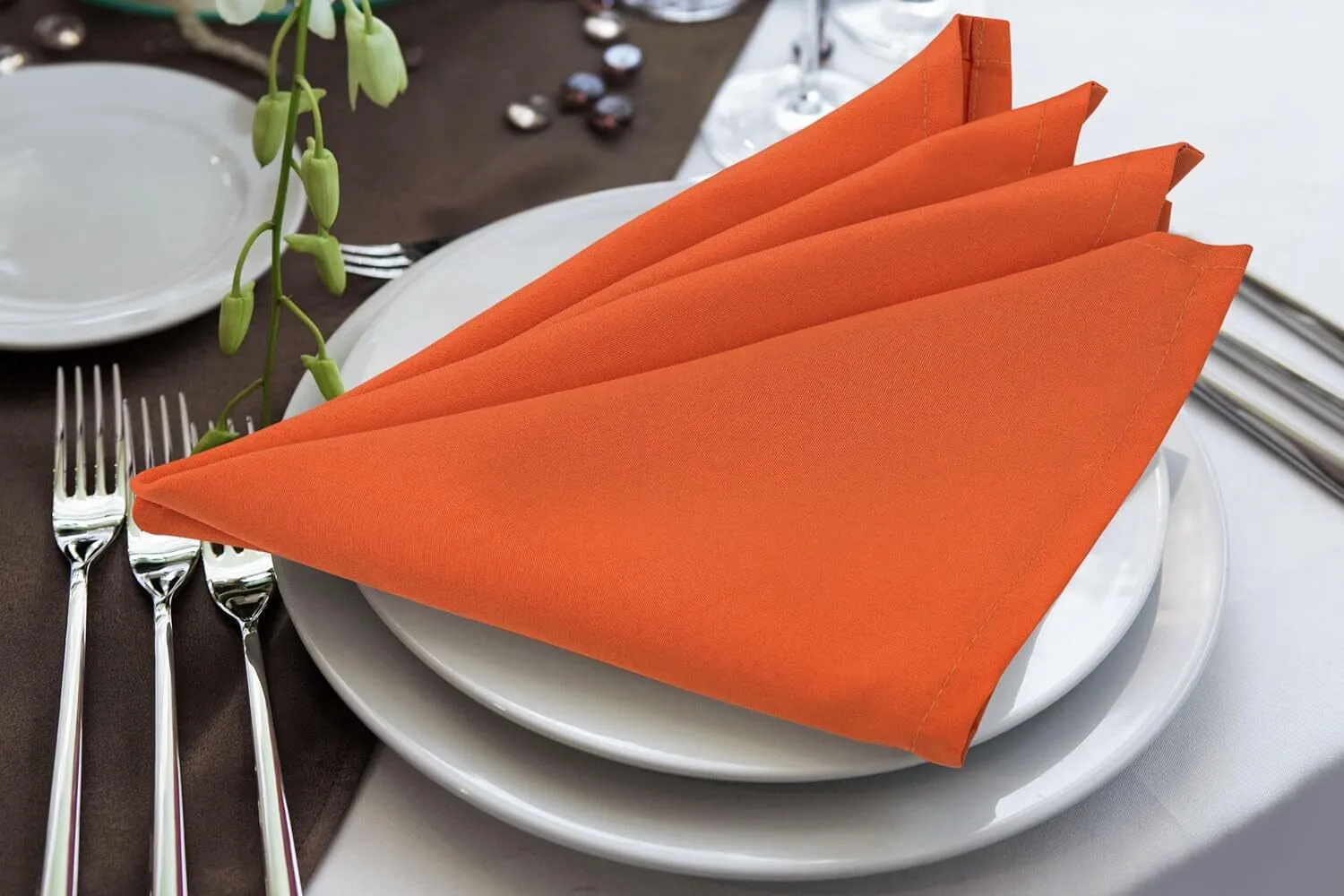 18" x 18" Orange Polyester Napkin
