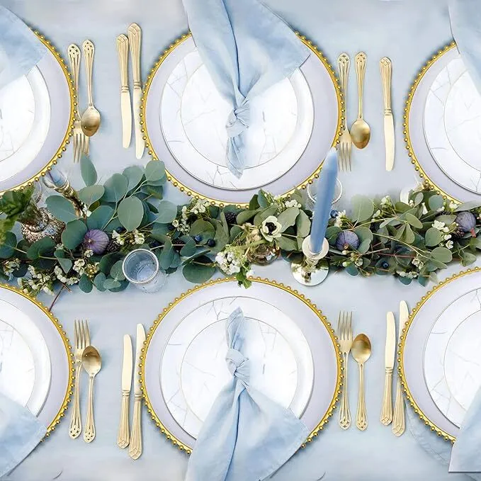 Clear Charger Plates with Gold Beaded Edge