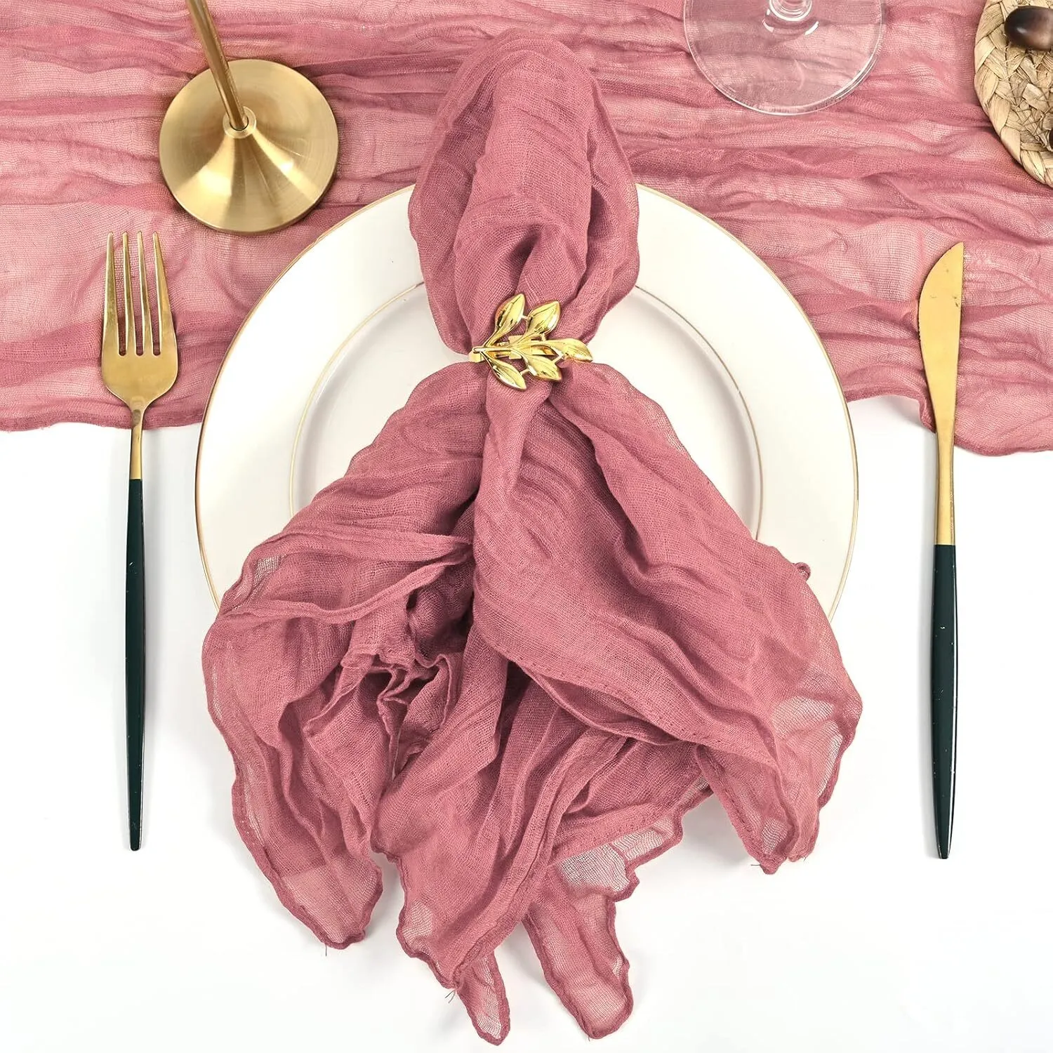 20" x 20" Dusty Rose Cheesecloth Napkin