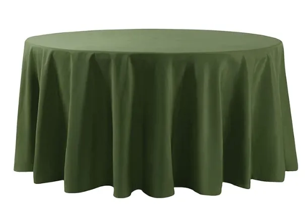 108" Willow Green Round Polyester Tablecloth
