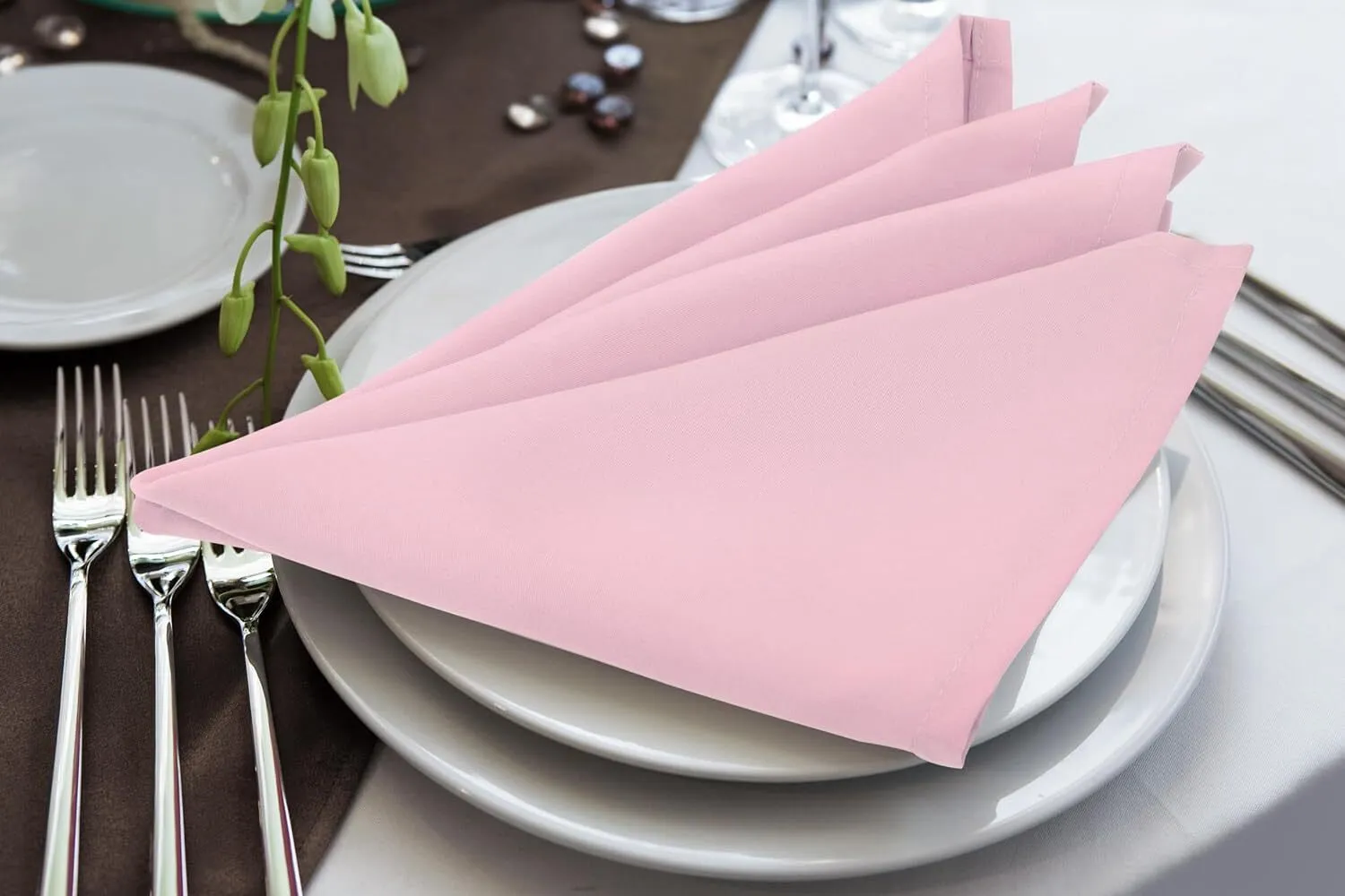 18" x 18" Pink Polyester Napkin