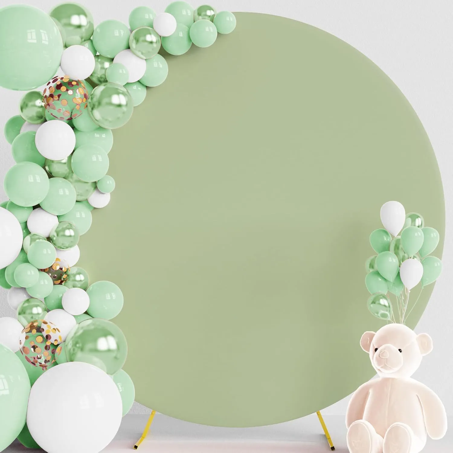 7.2 ft Sage Green Round Arch Backdrop Cover