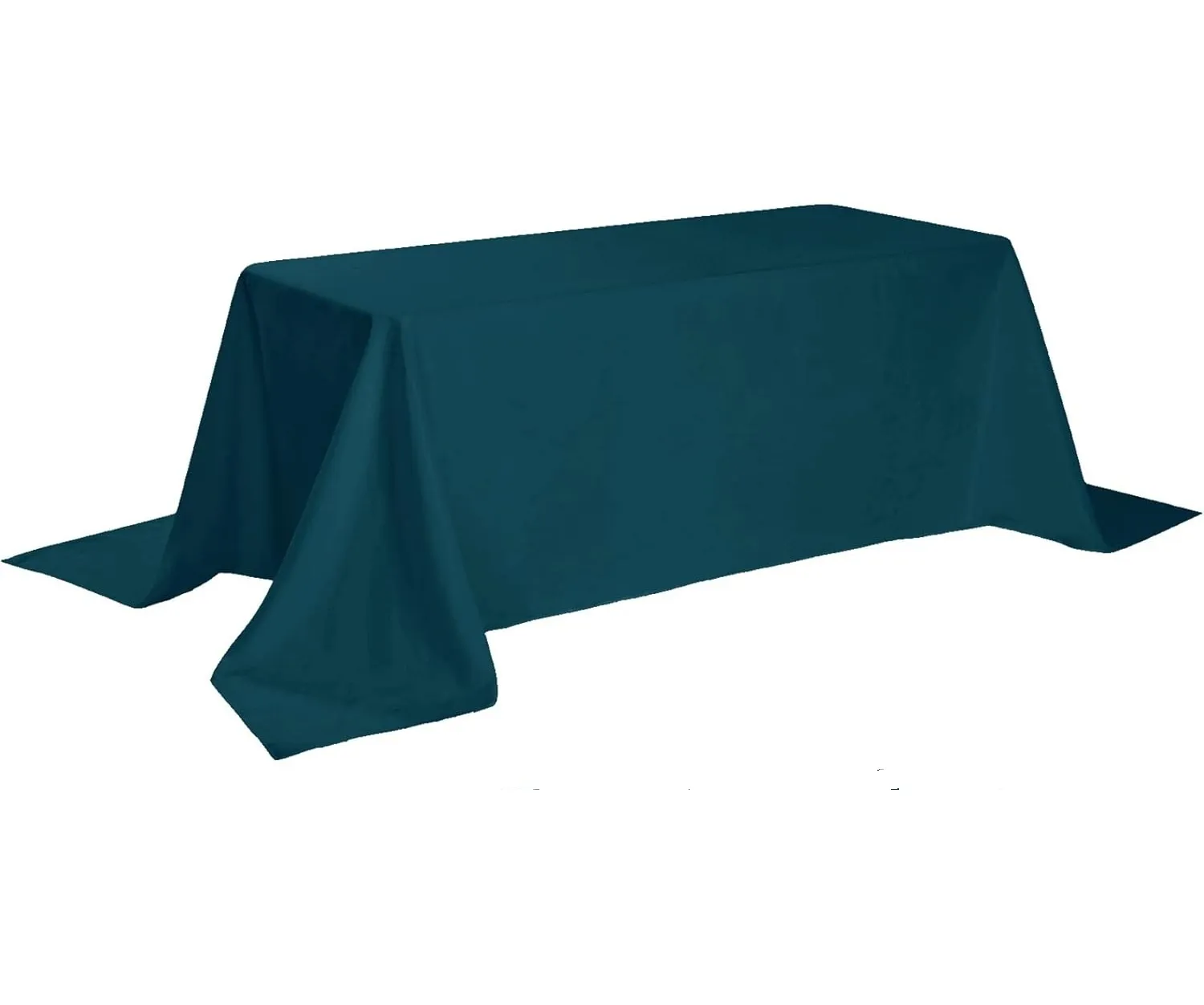 90" x 132" Peacock Blue Rectangle Polyester Tablecloth