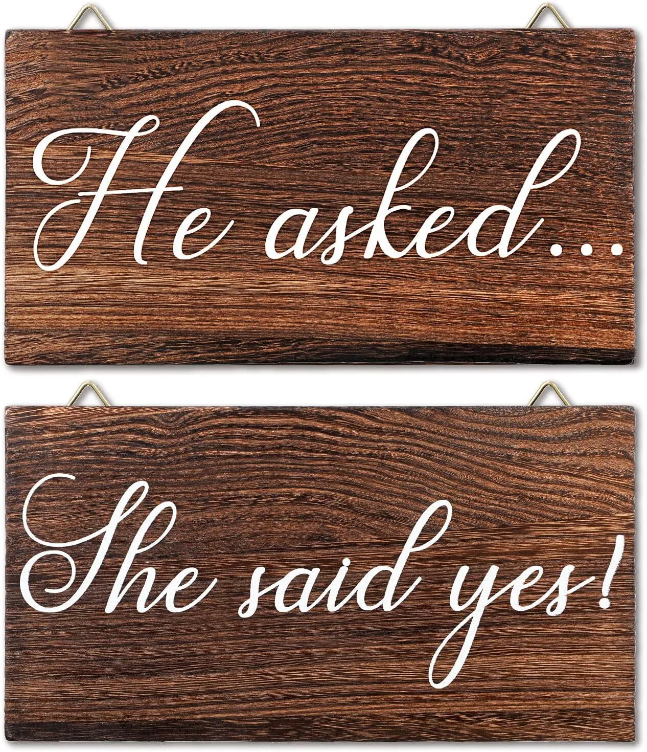 "He Asked...  She Said Yes" Wood Rustic Wall Decor