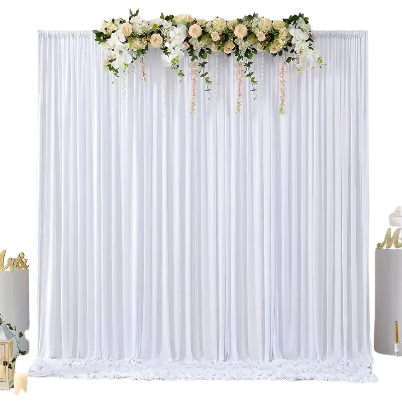 57.5" x 118" White Backdrop Curtain