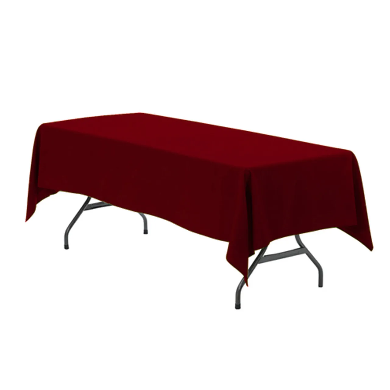 60" x 102" Burgundy Rectangle Polyester Tablecloth