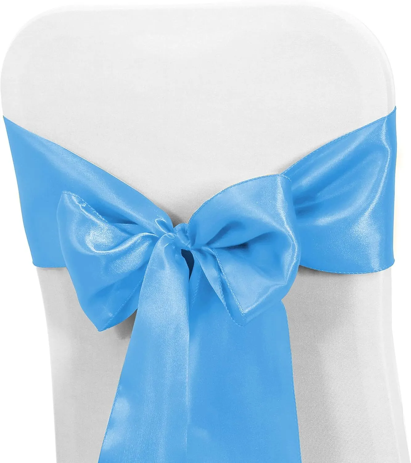 Aqua Blue Satin Chair Sash