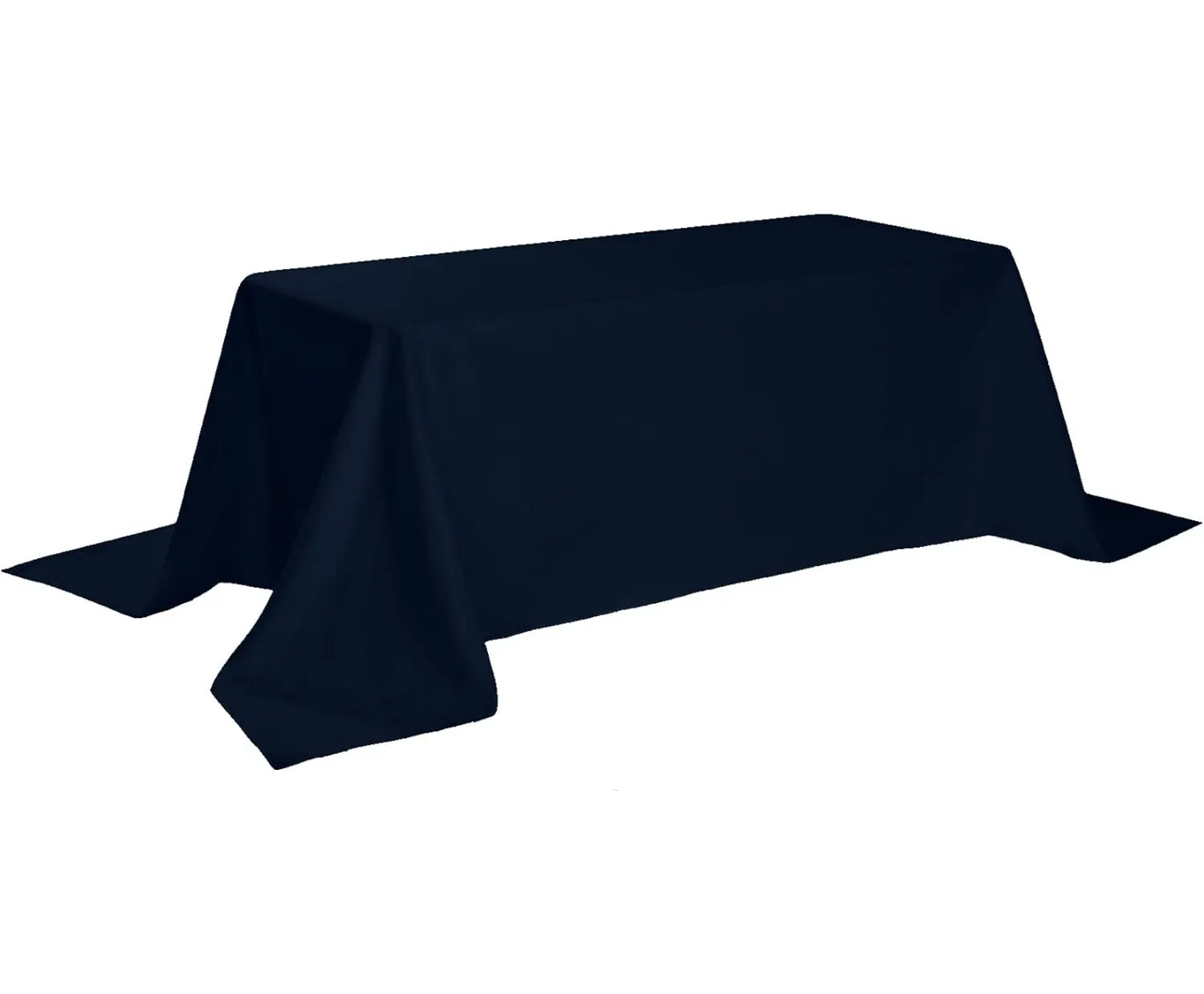 90" x 132" Navy Blue Rectangle Polyester Tablecloth