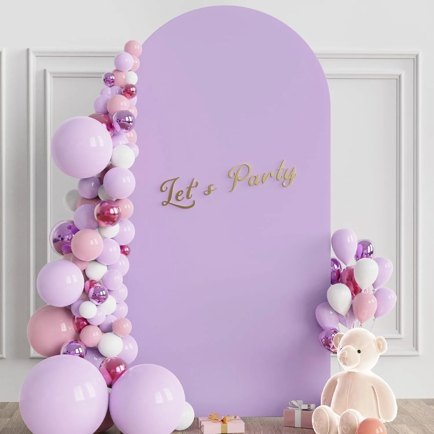 6.6 ft Lavender Spandex Arch Backdrop Cover