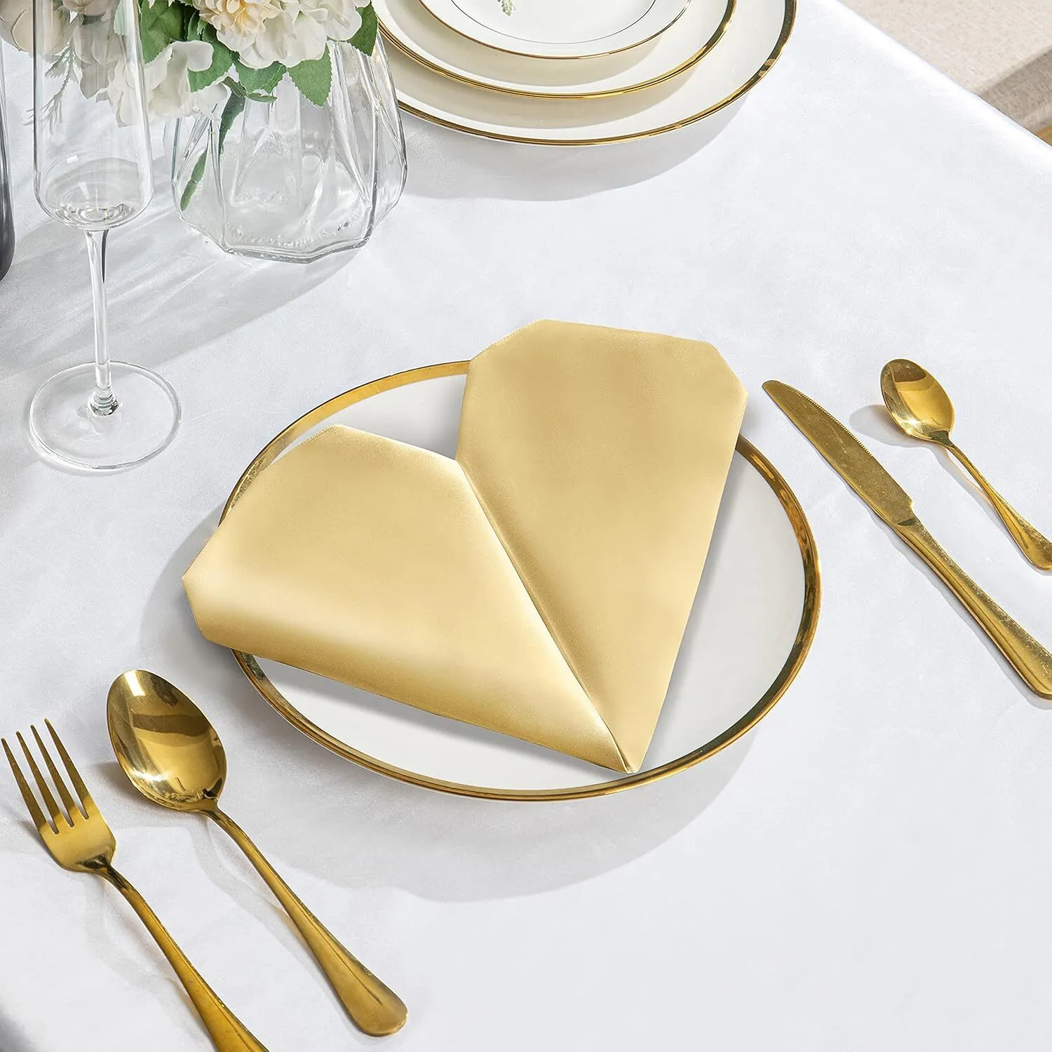 17" x 17" Gold Satin Napkin