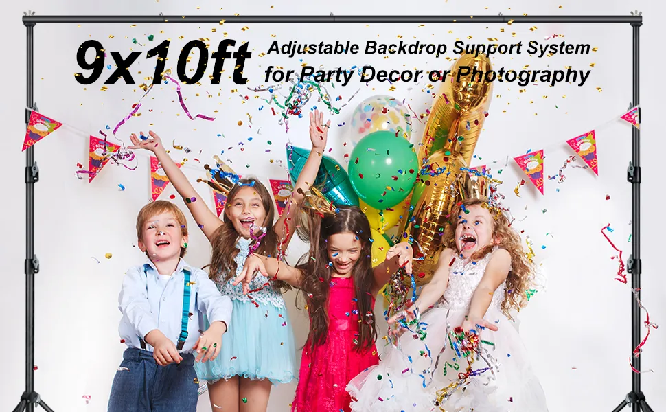 9' x 10' Black Adjustable Backdrop Stand