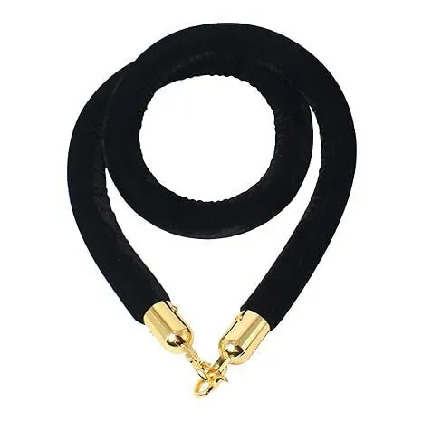 6 ft Black/Gold Stanchion Rope