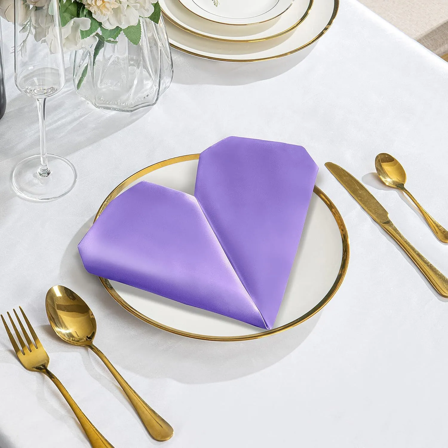 17" x 17" Lavender Satin Napkin