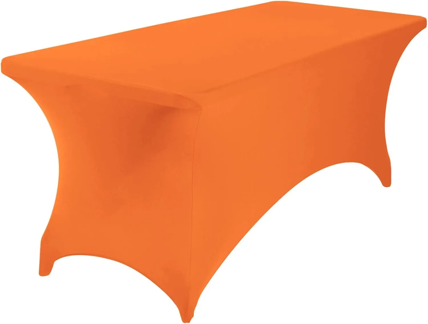 6 ft Orange Rectangle Spandex Tablecloth