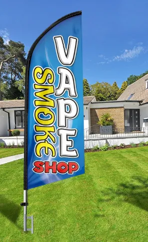 11 Ft Swooper " Vape Shop" Flag Banner - Flag Only