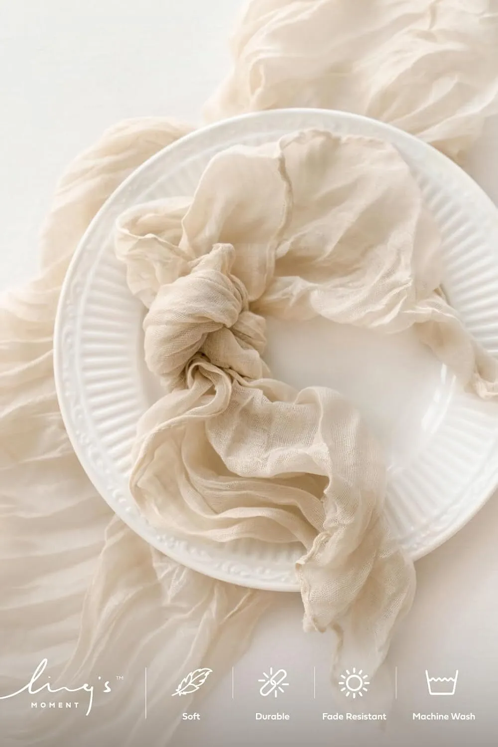 20" x 20" Ivory Cheesecloth Napkin