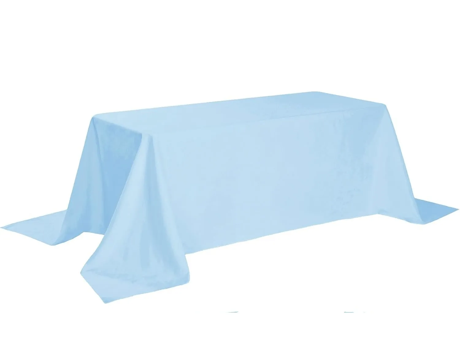 90" x 132" Blue Mist Rectangle Polyester Tablecloth