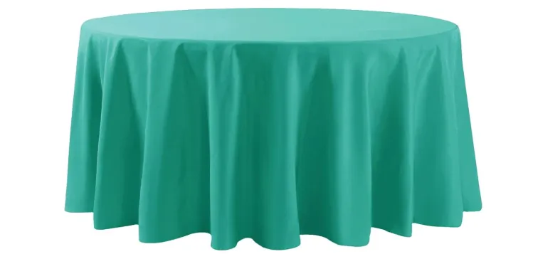 108" Turquoise Round Polyester Tablecloth