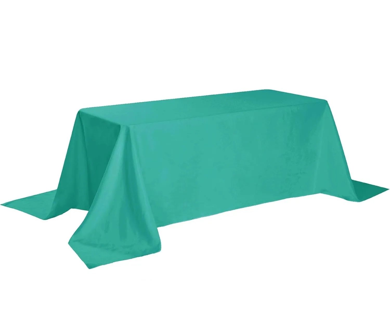 90" x 132" Turquoise Rectangle Polyester Tablecloth