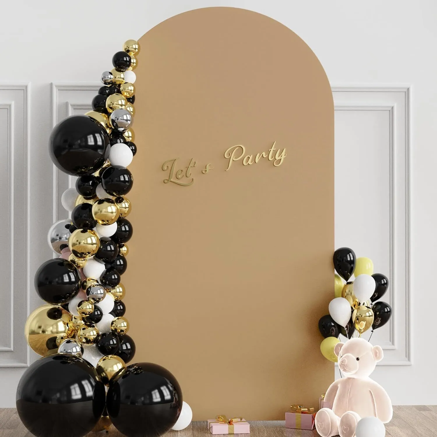 7.2 ft Khaki Spandex Arch Backdrop Cover