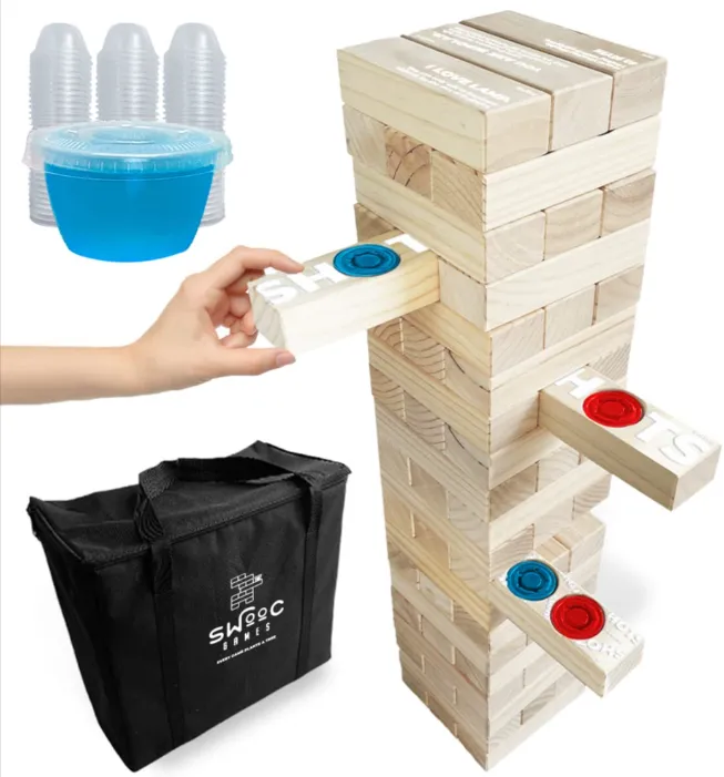 Giant Jenga with Jello Shots