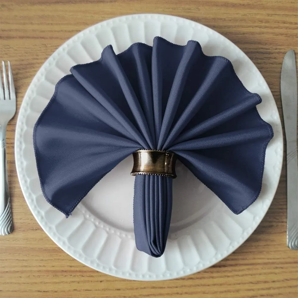 17" x 17" Dark Blue Polyester Napkin